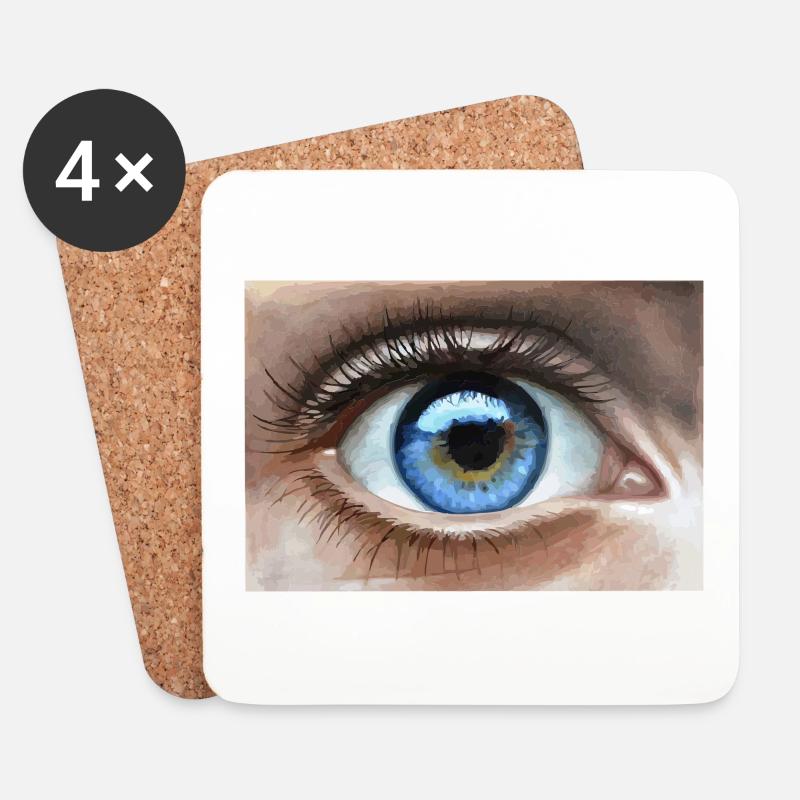 eye - Untersetzer (4er-Set) - Weiß