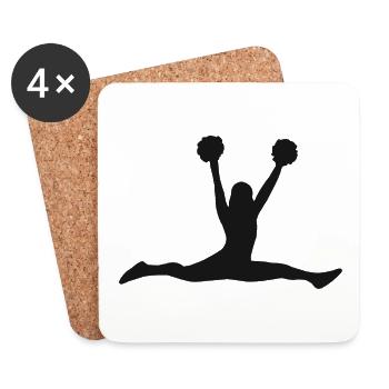 Cheerleader Gift Sports Dancing Baseball Cheer - Coasters (set of 4) - white - Front
