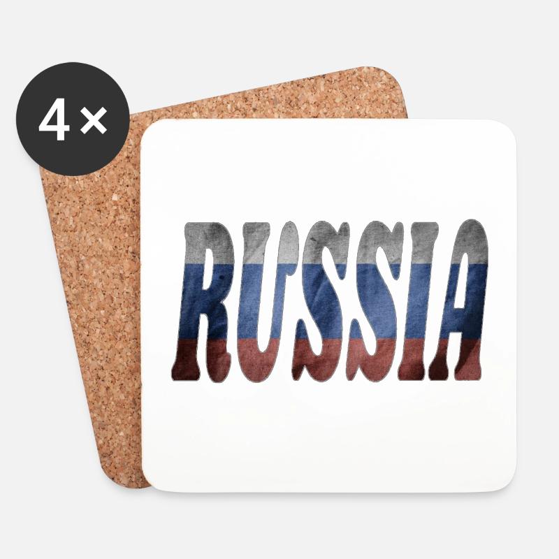 Russia - Untersetzer (4er-Set) - Weiß