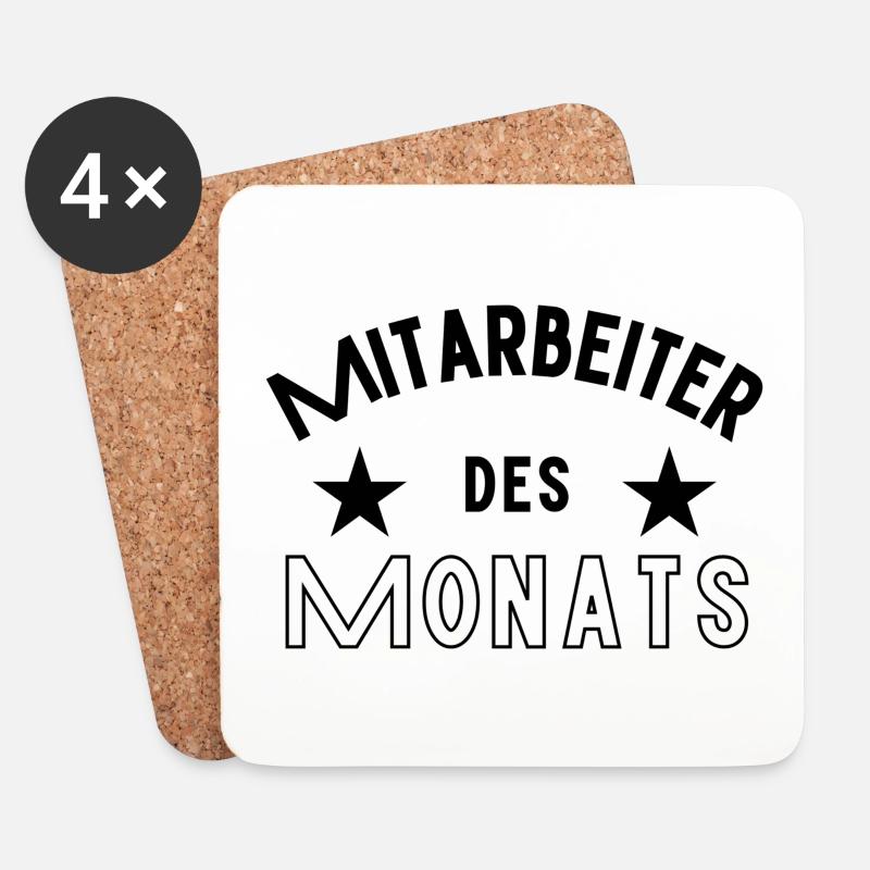 Mitarbeiter des Monats - Untersetzer (4er-Set) - Weiß