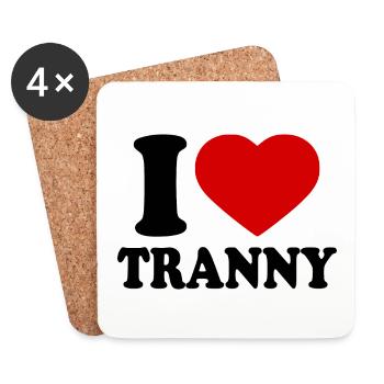 I love tranny - Untersetzer (4er-Set) - Weiß - Vorne