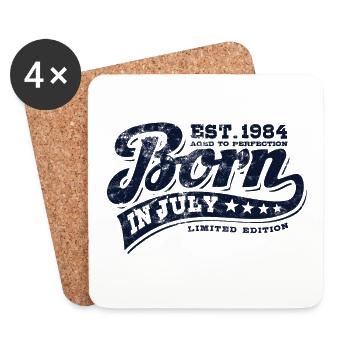 Born in July 1984 - Birthday - Gift - Coasters (set of 4) - white - Front