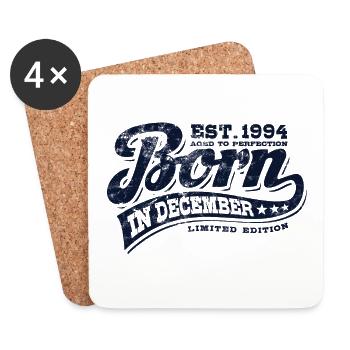 Born in December 1994 - Geburtstag - Geschenk - Untersetzer (4er-Set) - Weiß - Vorne