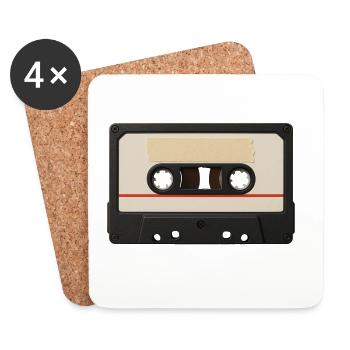 Retro Kassette – Mixtape Classic - Untersetzer (4er-Set) - Weiß - Vorne