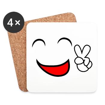 Smiley - Coasters (set of 4) - white - Front