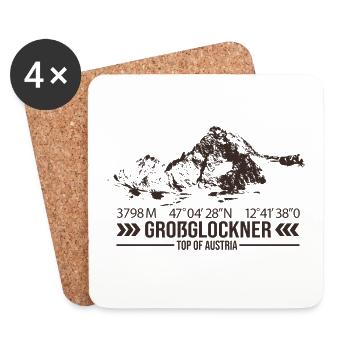 Großglockner Hohen Tauern Austria Österreich Berg - Untersetzer (4er-Set) - Weiß - Vorne