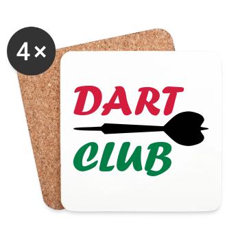 Dart club (Dartpfeil) - Untersetzer (4er-Set) - Weiß - Vorne