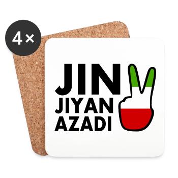 jin jiyan azadi - Untersetzer (4er-Set) - Weiß - Vorne