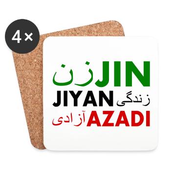 Jin jiyan azadi زن زندگی آزادی - Dessous de verre (lot de 4) - blanc - Devant