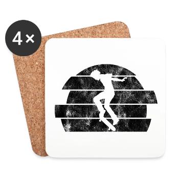 Skateboarder Skateboard Skater Skate Skateing - Dessous de verre (lot de 4) - blanc - Devant