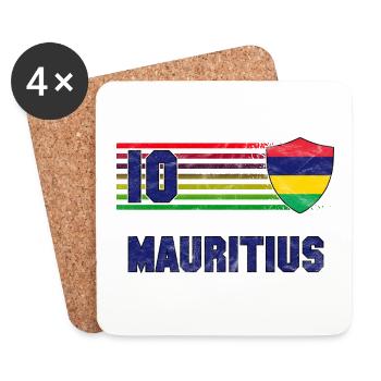 Mauritius Fußball Mannschaft - Untersetzer (4er-Set) - Weiß - Vorne