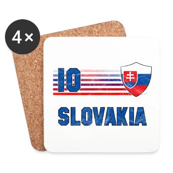 Équipe de Slovaquie de football - Dessous de verre (lot de 4) - blanc - Devant