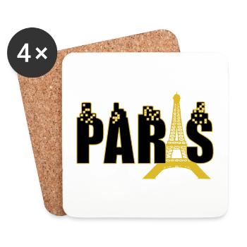 Paris die goldig leuchtende Stadt, Frankreich - Untersetzer (4er-Set) - Weiß - Vorne