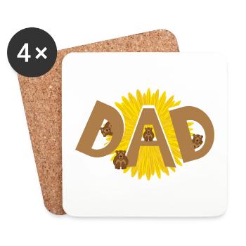 Vier Bären mit DAD, eine lustige Überraschung. - Untersetzer (4er-Set) - Weiß - Vorne