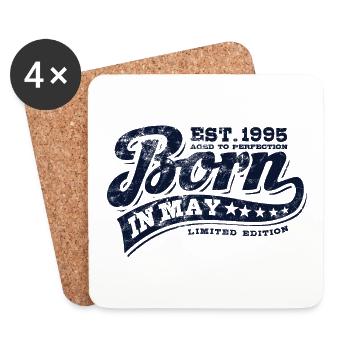 Born in May 1995 - Geburtstag - Geschenk - Untersetzer (4er-Set) - Weiß - Vorne