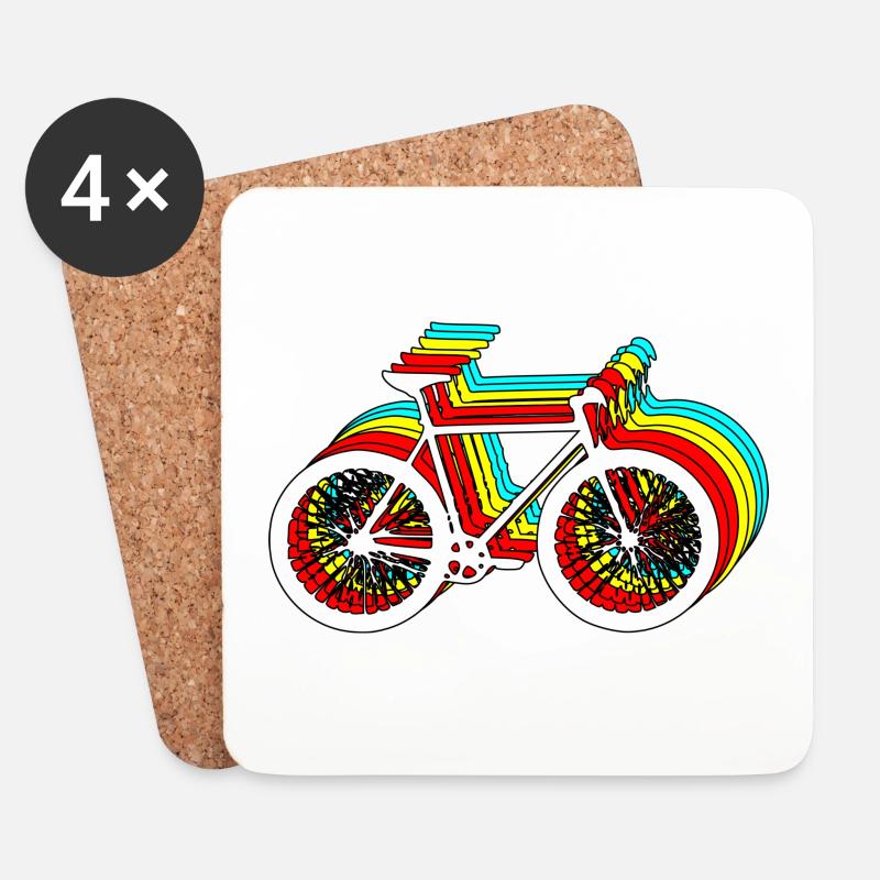 fahrrad - Untersetzer (4er-Set) - Weiß