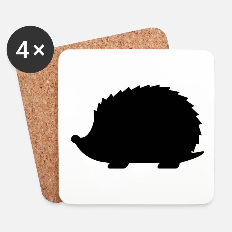 Hedgehog - Coasters (set of 4) - white