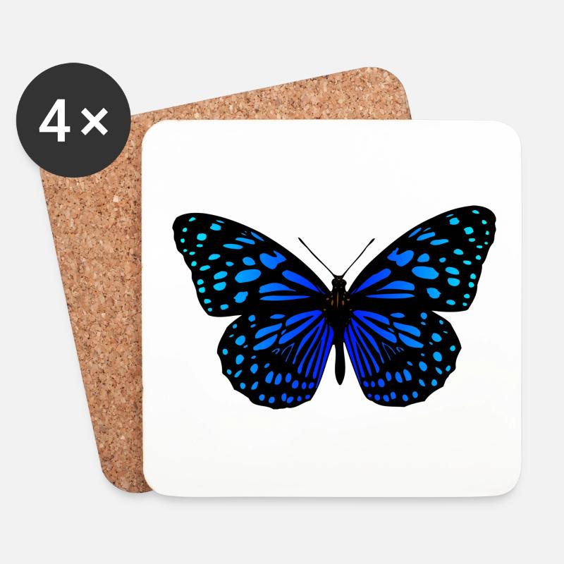 Schmetterling - Untersetzer (4er-Set) - Weiß