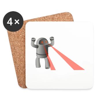 robot - Coasters (set of 4) - white - Front