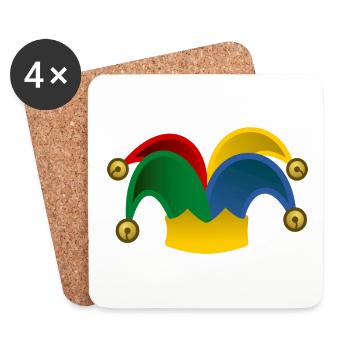 jester hat - Coasters (set of 4) - white - Front