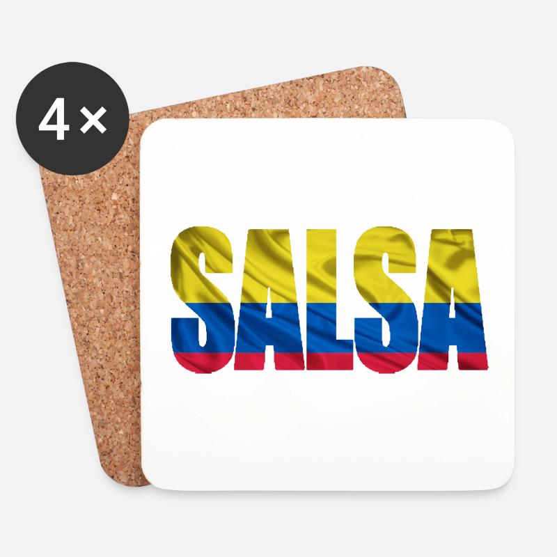# Salsa Colombia - Untersetzer (4er-Set) - Weiß