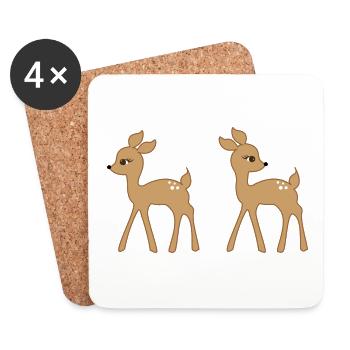 deer 1157862 1280 - Untersetzer (4er-Set) - Weiß - Vorne