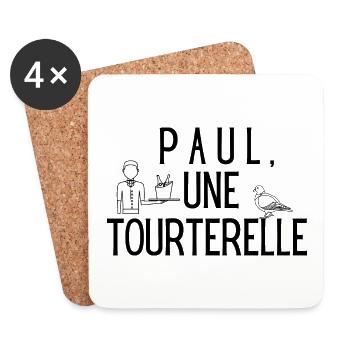 PAUL une tourterelle - Dessous de verre (lot de 4) - blanc - Devant