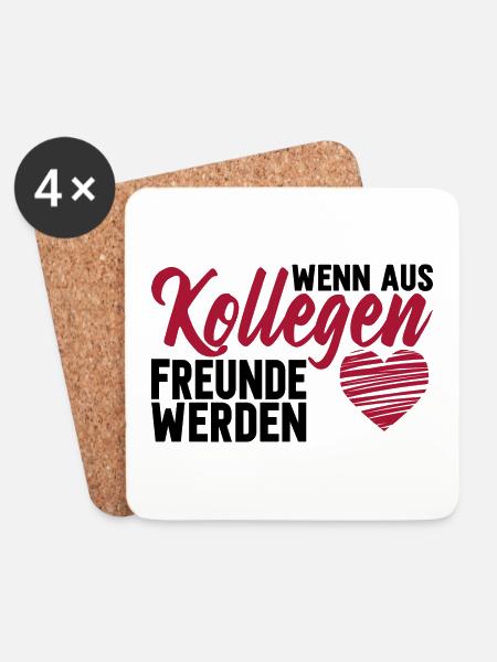 Abschiedsgeschenk Kollegen Jobwechsel - Untersetzer (4er-Set) - Weiß