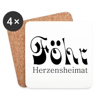 Heart's home island Föhr - Coasters (set of 4) - white - Front
