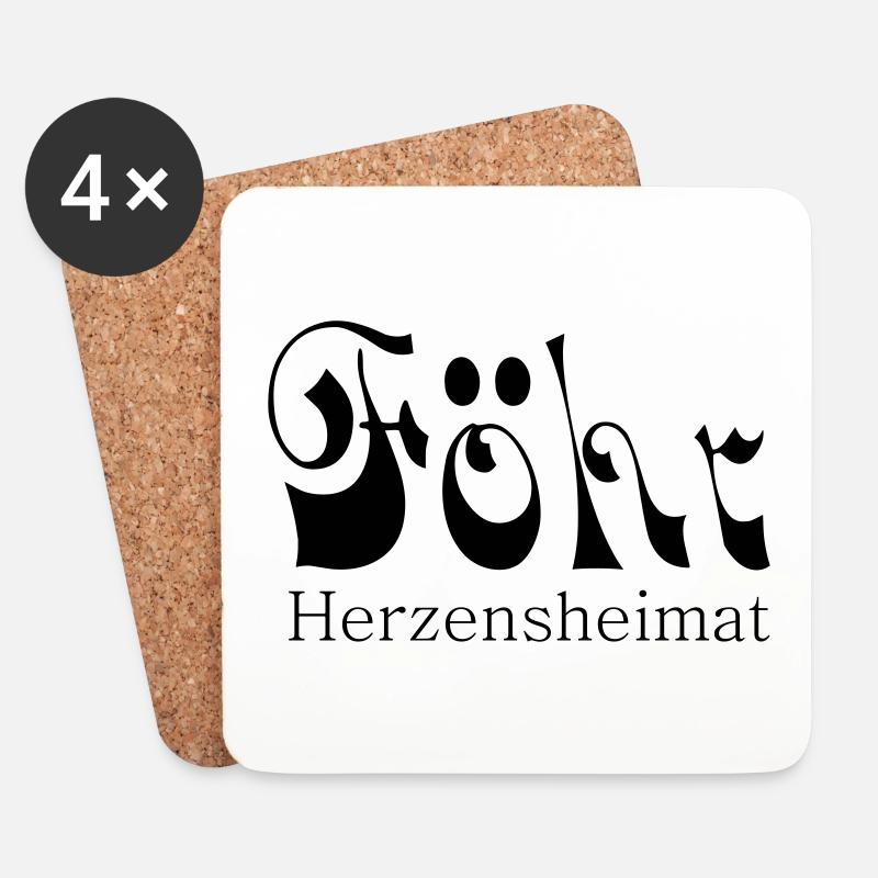 Herzensheimat Insel Föhr - Untersetzer (4er-Set) - Weiß