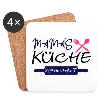 Mamas Küche 24h - Untersetzer (4er-Set) - Weiß - Vorne