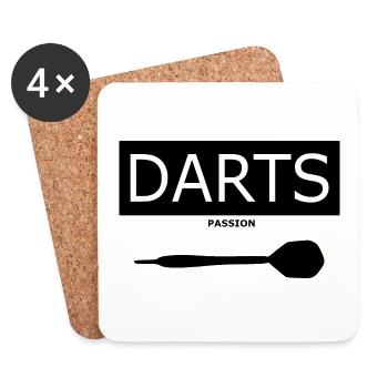 Darts Leidenschaft Passion Geschenk Geburtstag - Untersetzer (4er-Set) - Weiß - Vorne