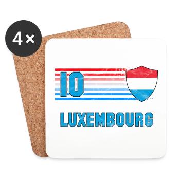 Équipe du Luxembourg de football - Dessous de verre (lot de 4) - blanc - Devant