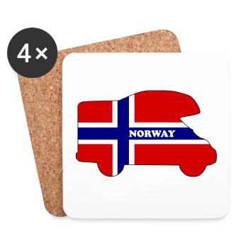 Norway - Motorhome with alcove - Contour - Coasters (set of 4) - white - Front