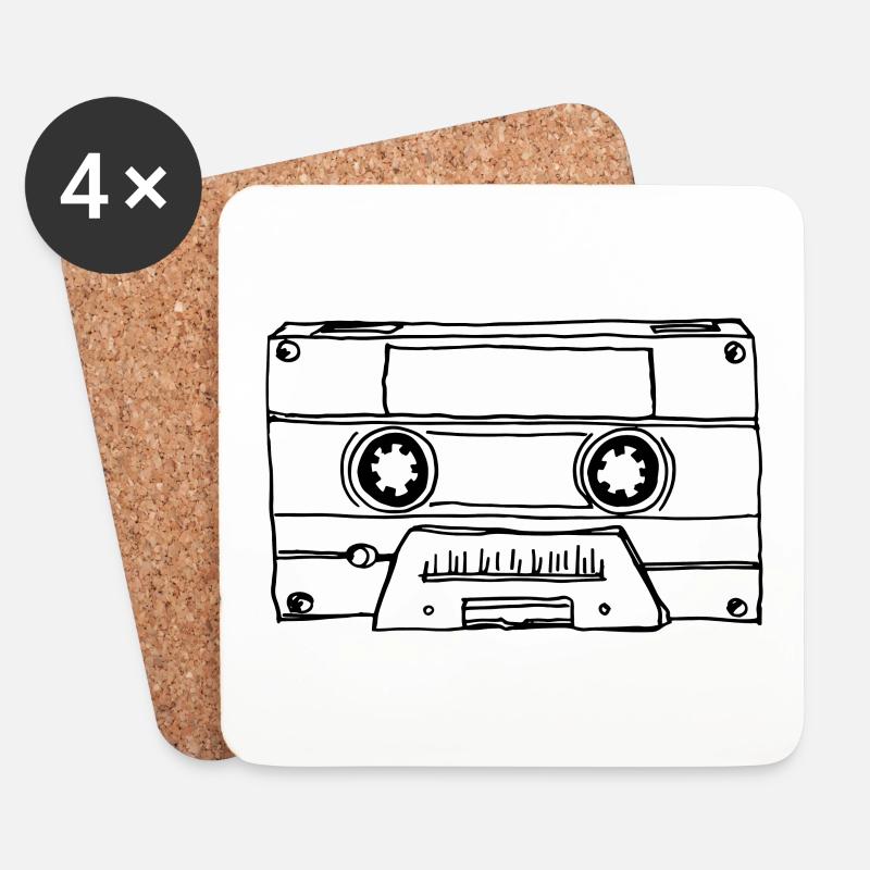 Musikkassette Kassette Audio Tape - Untersetzer (4er-Set) - Weiß