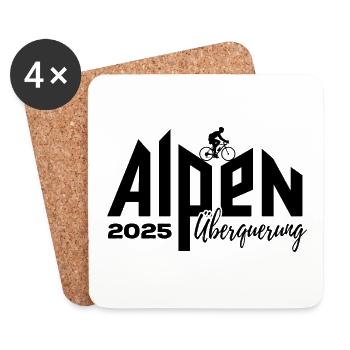 Alpenüberquerung Alpen Überquerung 2025 Rad - Untersetzer (4er-Set) - Weiß - Vorne