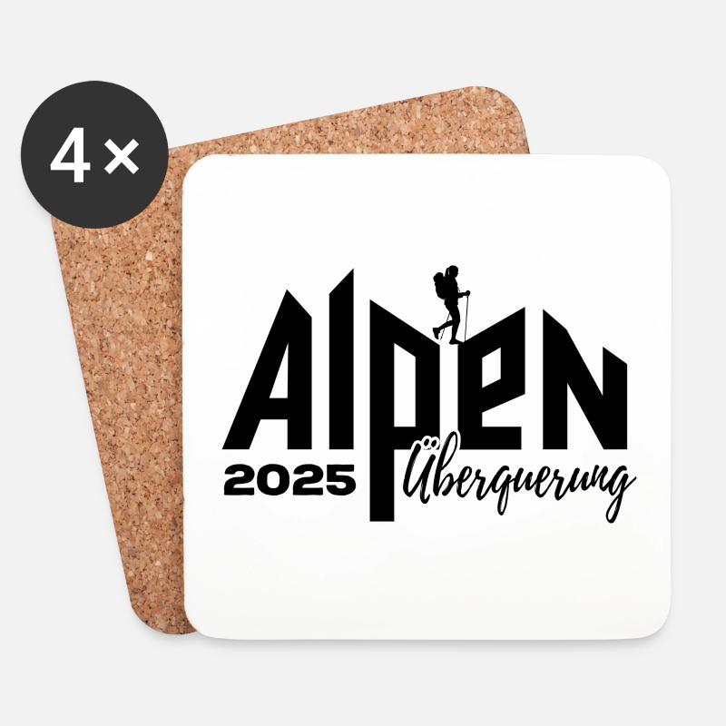 Alpenüberquerung Alpen Überquerung 2025 Wandern - Untersetzer (4er-Set) - Weiß