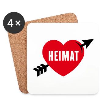 Heimatliebe (Heimat, Heimatland, Heimatstadt / 2C) - Untersetzer (4er-Set) - Weiß - Vorne