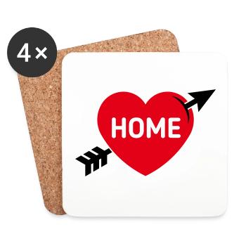 I Love My Home (Home Country / Hometown / 3C) - Coasters (set of 4) - white - Front