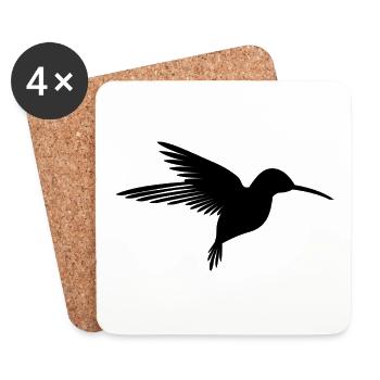 Hummingbird silhouette - Coasters (set of 4) - white - Front