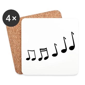 Musiknoten - Untersetzer (4er-Set) - Weiß - Vorne