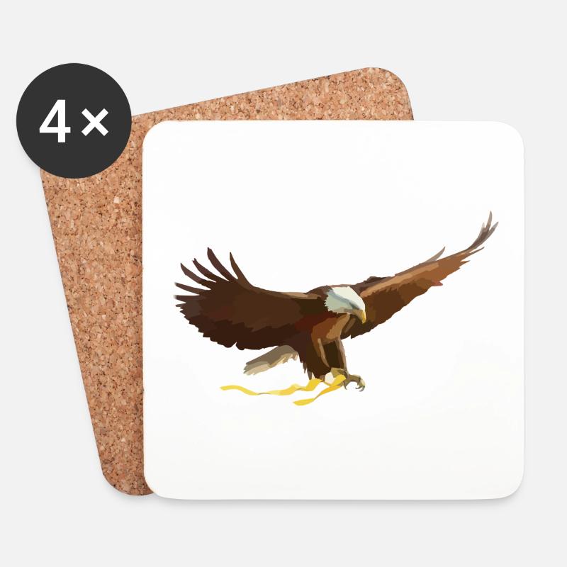Adler - Untersetzer (4er-Set) - Weiß