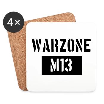 Warzone M13 - Gamer TShirt Merch Fanartikel Gamer - Dessous de verre (lot de 4) - blanc - Devant