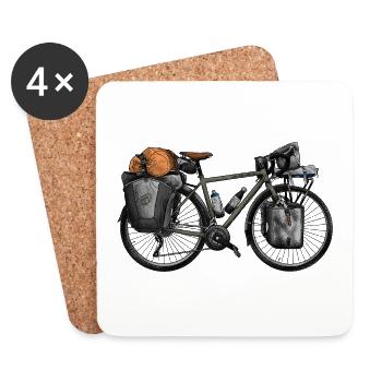Bike riding - gone bikepacking - Untersetzer (4er-Set) - Weiß - Vorne