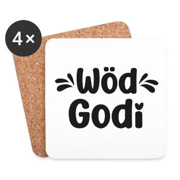 Wöd Godi Tolle Godi Taufpatin Österreich Sprüche - Untersetzer (4er-Set) - Weiß - Vorne