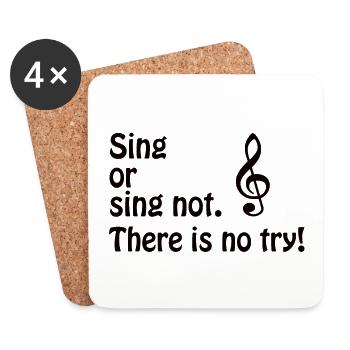 Sing or sing not. Violinschlüssel - schwarz - Untersetzer (4er-Set) - Weiß - Vorne