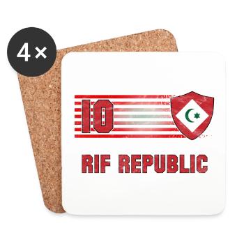 Équipe de football de la République du Rif - Dessous de verre (lot de 4) - blanc - Devant