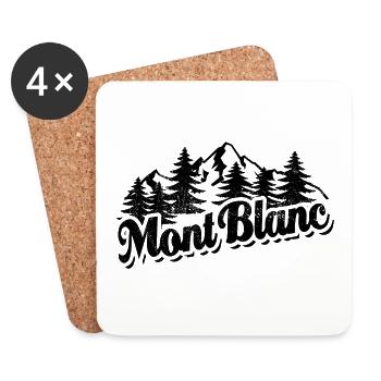 Mont Blanc - Forest and Mountains Hiking Recreation - Coasters (set of 4) - white - Front