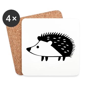 Hedgehog - Coasters (set of 4) - white - Front
