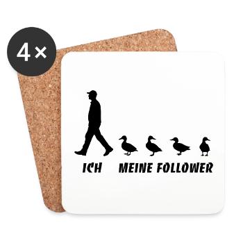 Ich Meine Follower Ente Züchter Landwirt Bauer - Untersetzer (4er-Set) - Weiß - Vorne
